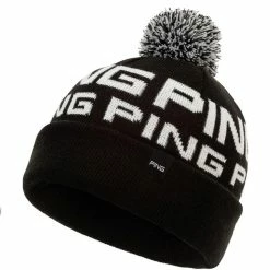 Ping Logo Bobble Hat Black/White