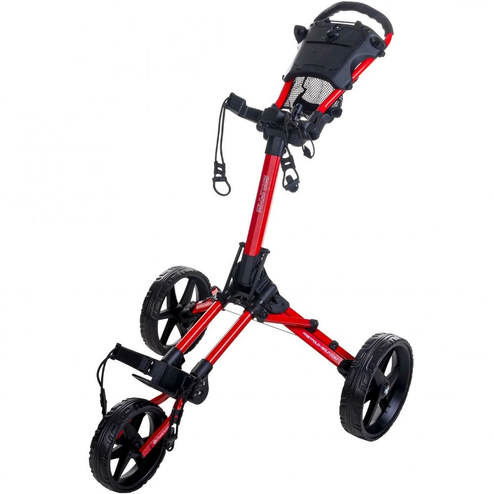 Fastfold Square Golf Cart Trolley Red 1 Fastfold Square Golf Cart Trolley Red