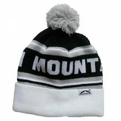 Sun Mountain Knitted Bobble Hat White Black
