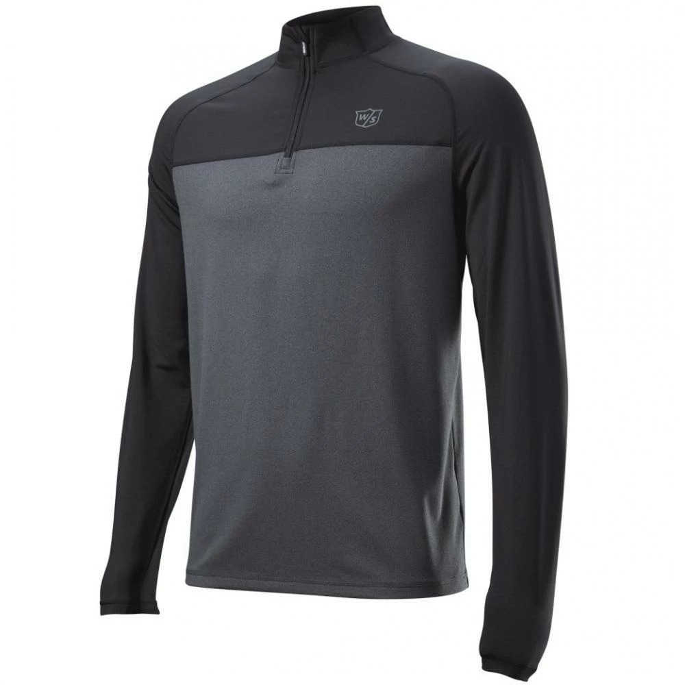 Wilson Golf Wilson Staff Thermal Tech Cover Up Pullover (Black Charcoal) 1 Wilson Golf Wilson Staff Thermal Tech Cover Up Pullover (Black Charcoal)