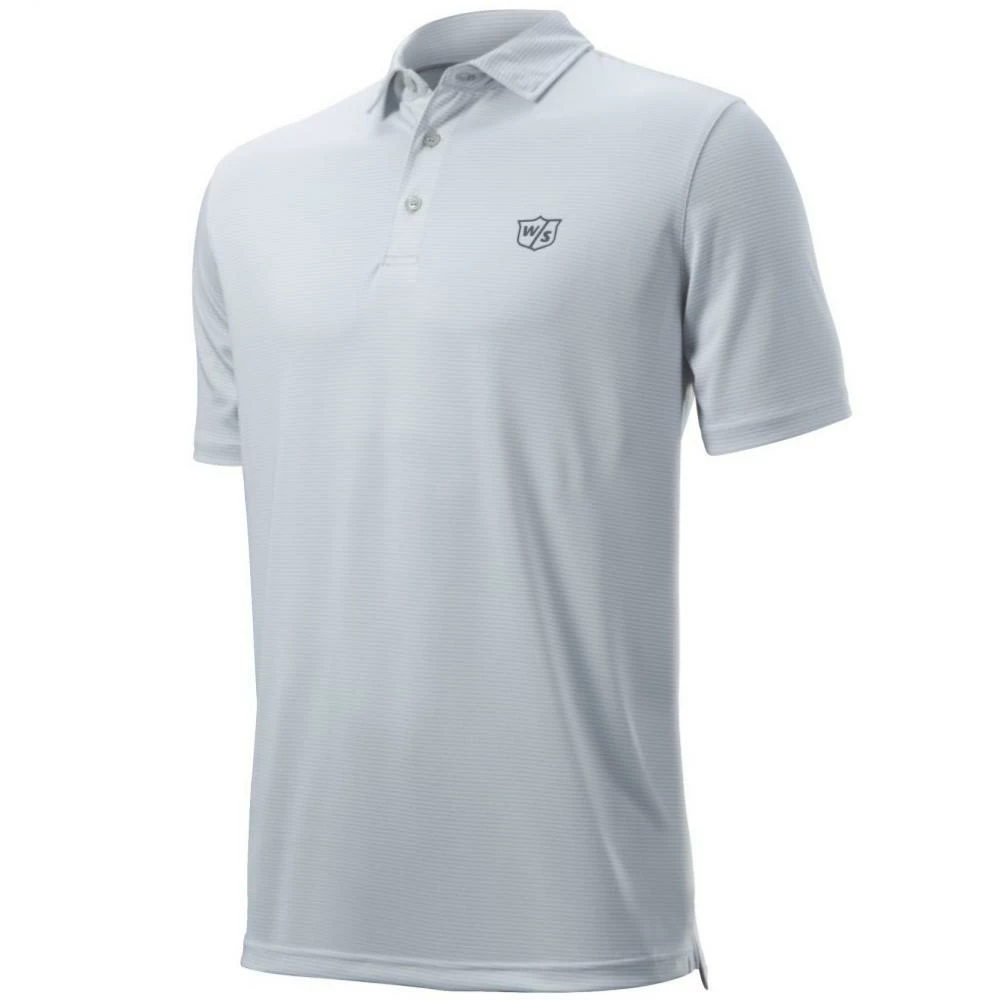 Wilson Golf Wilson Staff Stripe Polo Golf Shirt (Grey) 1 Wilson Golf Wilson Staff Stripe Polo Golf Shirt (Grey)