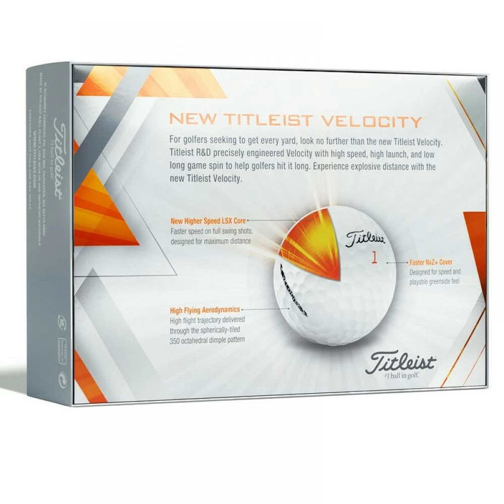 Titleist Velocity Golf Balls White 2022 3 Titleist Velocity Golf Balls White 2022 - Image 3