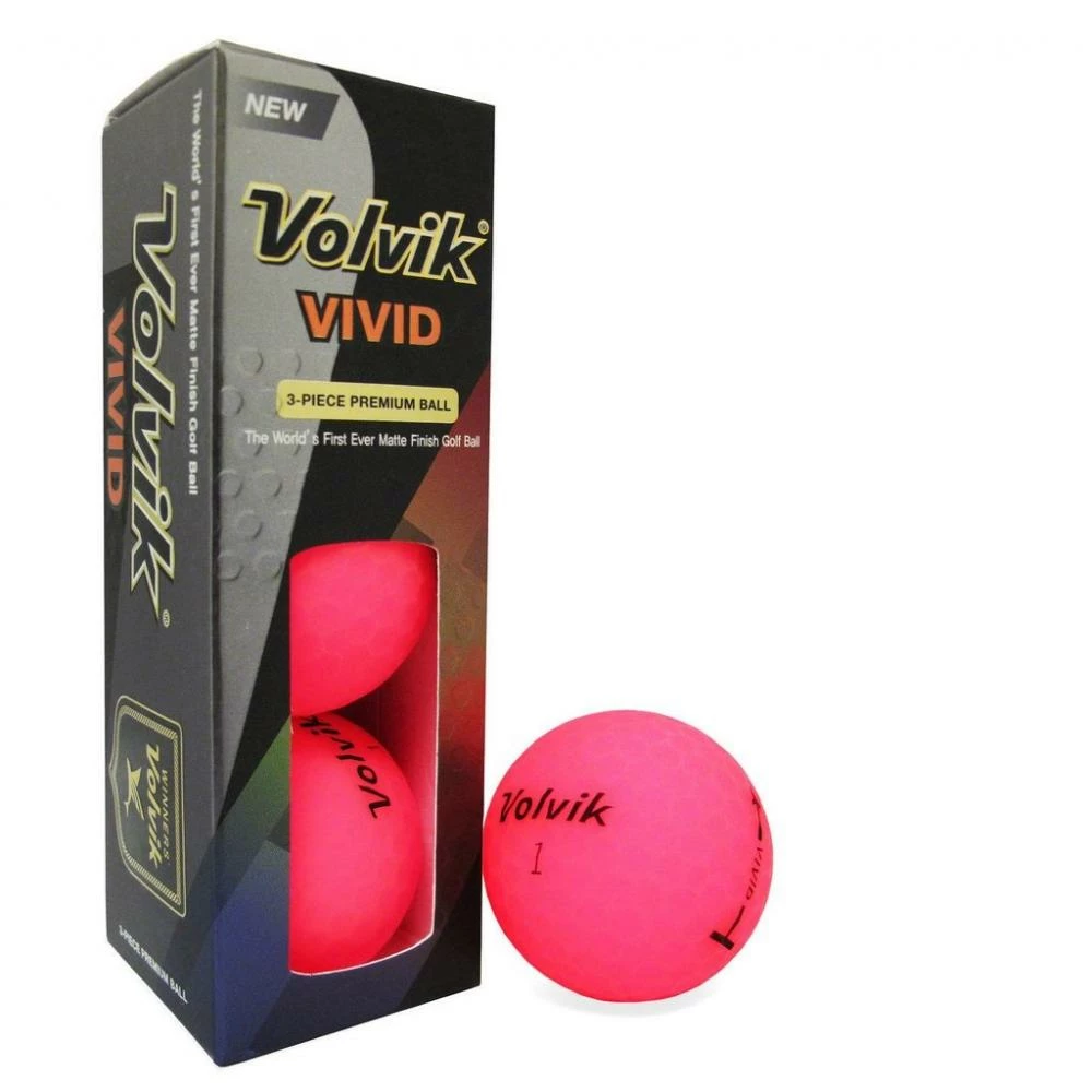 Volvik Vivid Golf Balls Pink (3-Ball Sleeve) 1 Volvik Vivid Golf Balls Pink (3-Ball Sleeve)