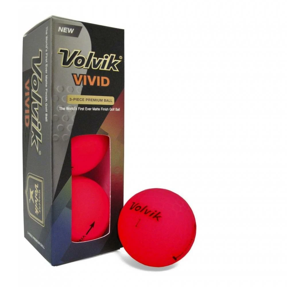 Volvik Vivid Golf Balls Red (3 Ball Sleeve) 1 Volvik Vivid Golf Balls Red (3 Ball Sleeve)