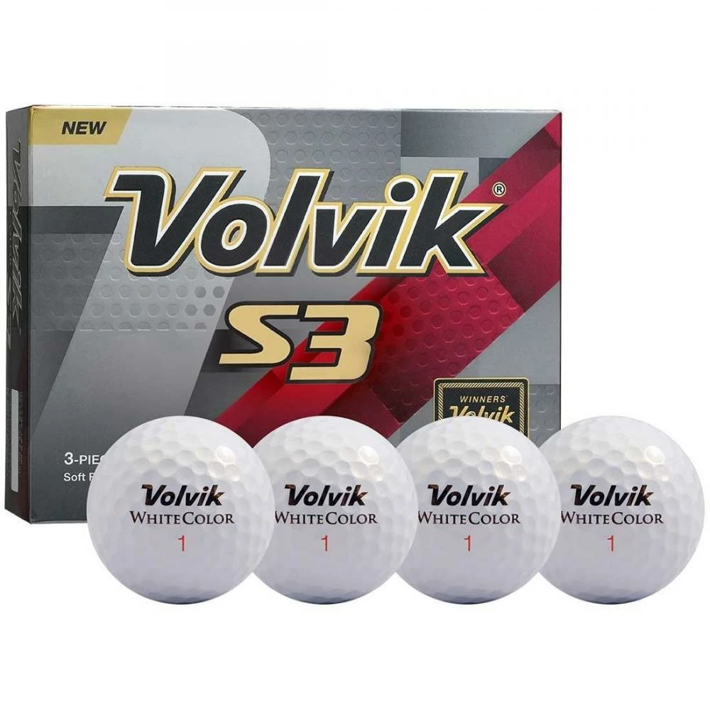 Volvik White S3 Golf Balls (Dozen) 1 Volvik White S3 Golf Balls (Dozen)